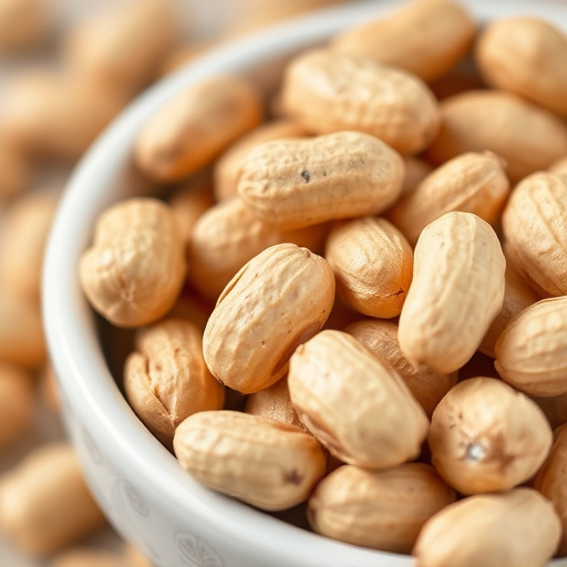 Close-up of shelled peanuts in bowl