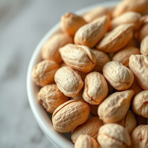 Close-up of shelled peanuts in bowl