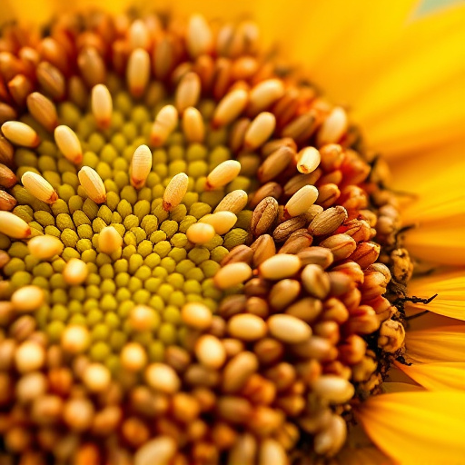 Close-up of sunflower and millet seeds