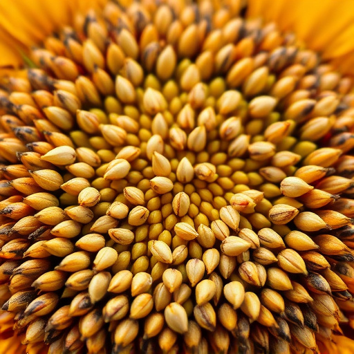 Close-up of sunflower and millet seeds