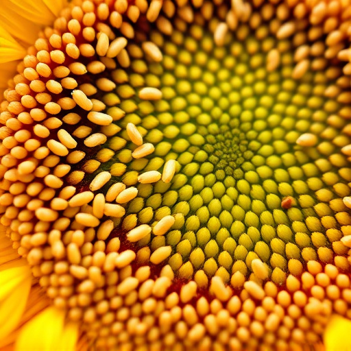 Close-up of sunflower and millet seeds
