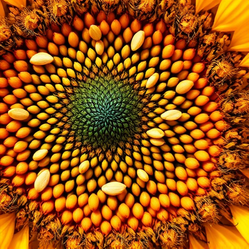 Close-up of sunflower and millet seeds