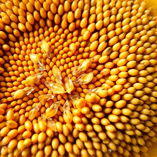 Close-up of sunflower and millet seeds