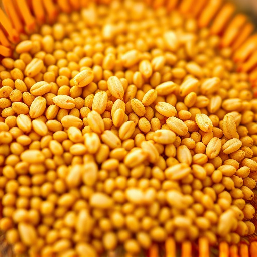 Close-up of sunflower and millet seeds