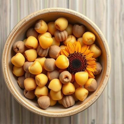 Close-up of sunflower hearts in bowl