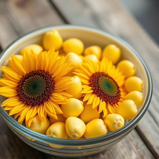 Close-up of sunflower hearts in bowl