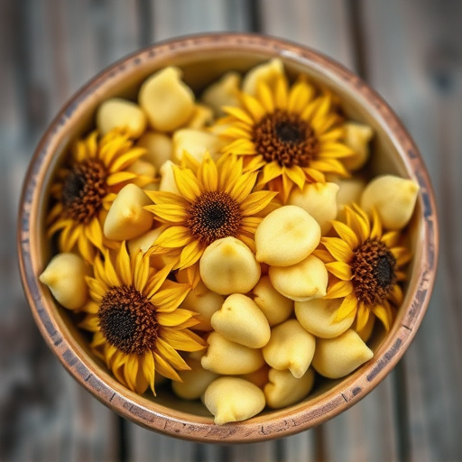 Close-up of sunflower hearts in bowl