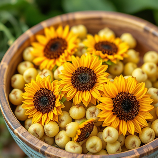 Close-up of sunflower hearts in bowl