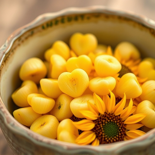 Close-up of sunflower hearts in bowl