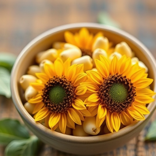 Close-up of sunflower hearts in bowl