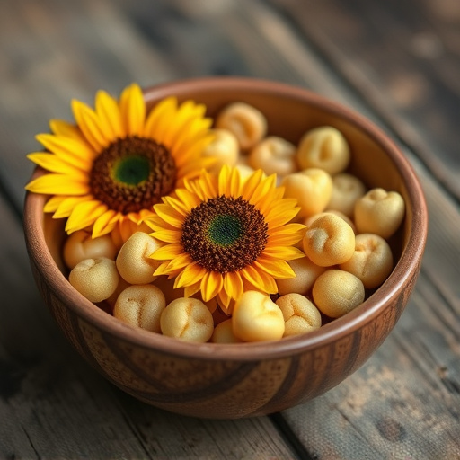 Close-up of sunflower hearts in bowl