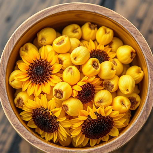 Close-up of sunflower hearts in bowl