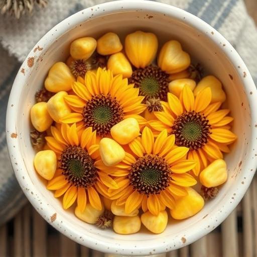 Close-up of sunflower hearts in bowl