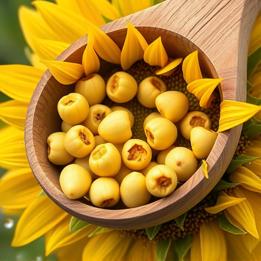 Close-up of sunflower hearts in scoop