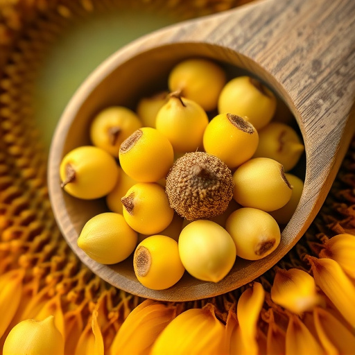 Close-up of sunflower hearts in scoop