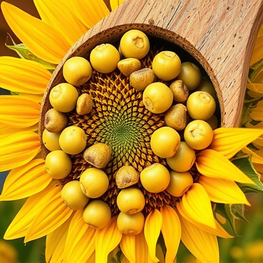 Close-up of sunflower hearts in scoop