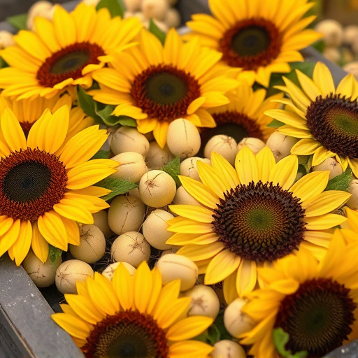Close-up of sunflower hearts in tray