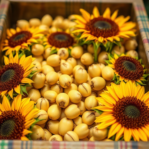 Close-up of sunflower hearts in tray