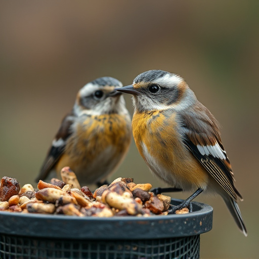 Close-up of wild bird food selection