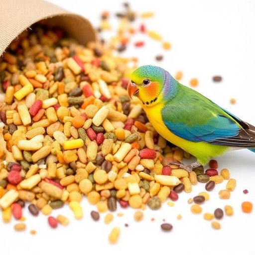 Colourful wheat-free bird food mix