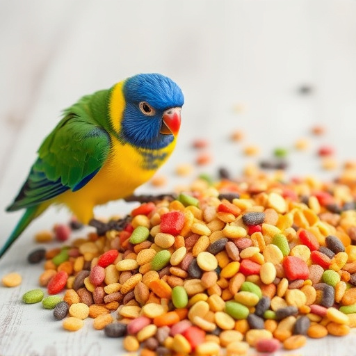 Colourful wheat-free bird food mix