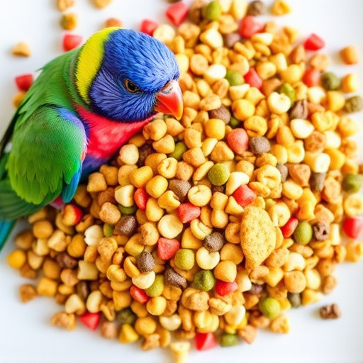 Colourful wheat-free bird food mix