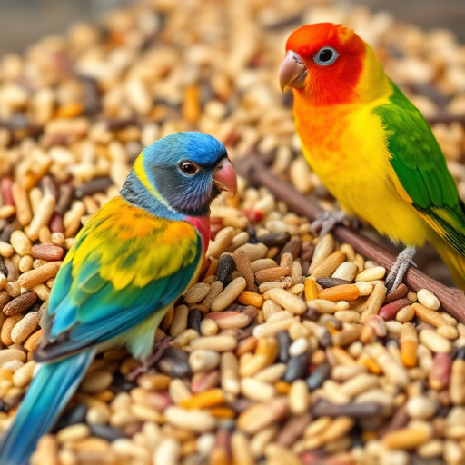 Colourful wheat-free bird seed assortment