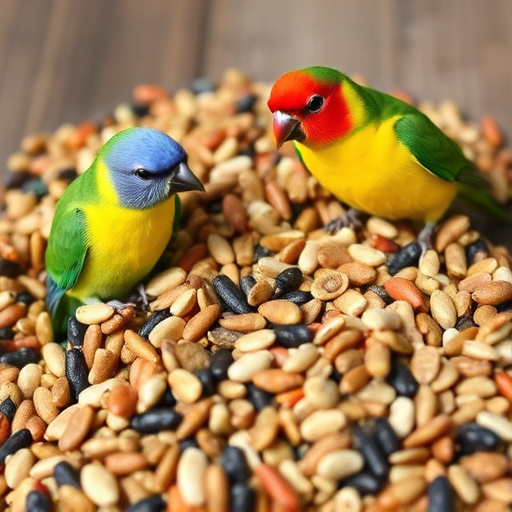 Colourful wheat-free bird seed assortment