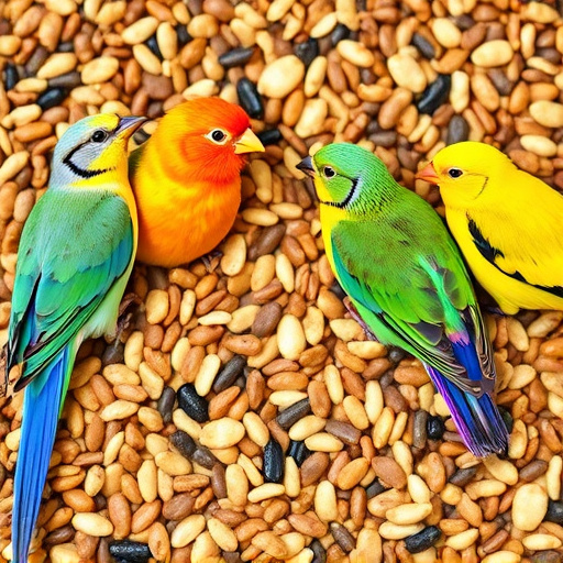 Colourful wheat-free bird seed assortment