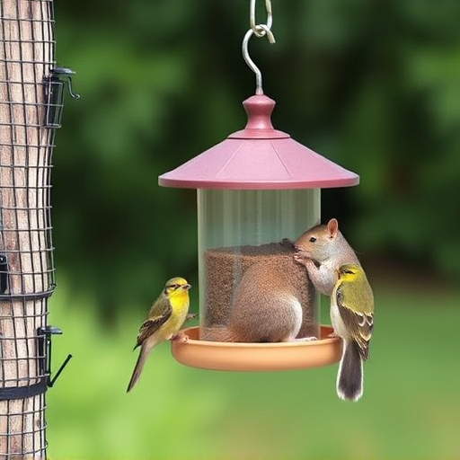 Compact squirrel-resistant bird feeder design