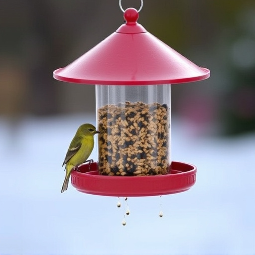 Covered bird feeder preventing seed spills