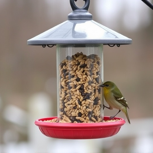 Covered bird feeder preventing seed spills