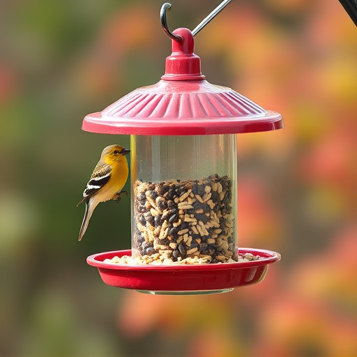 Covered bird feeder preventing seed spills