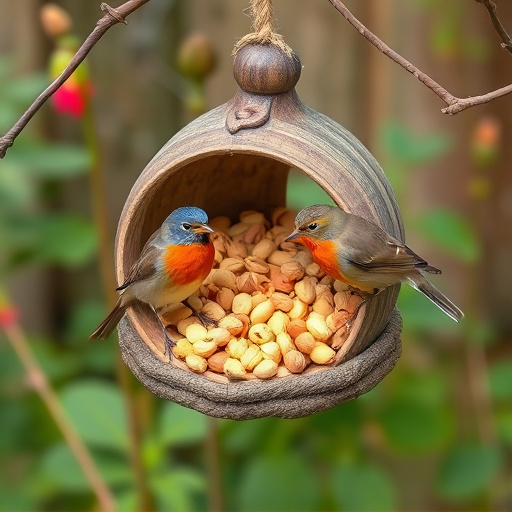 Crushed peanuts for garden robins