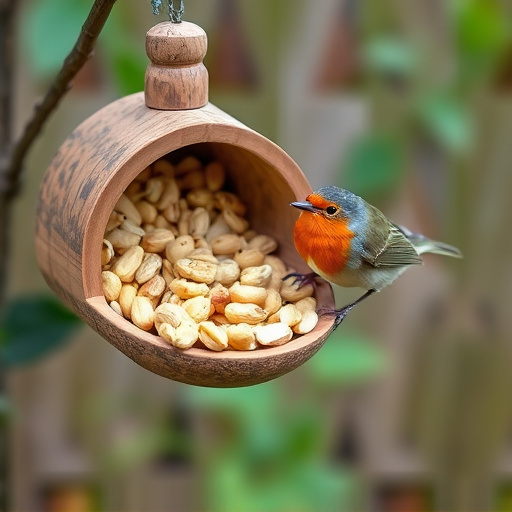 Crushed peanuts for garden robins