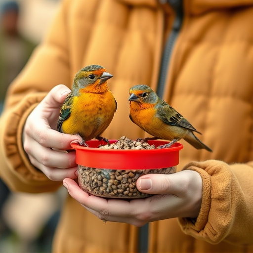 Customer holding budget bird food pack