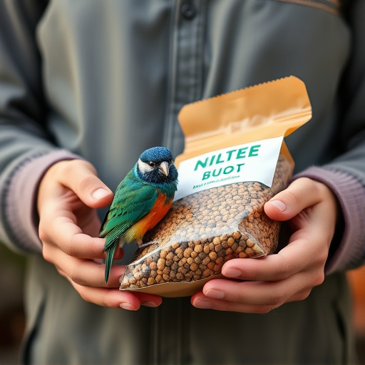 Customer holding budget bird food pack