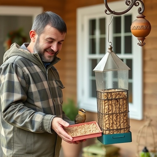 Customer receiving bird feed at home