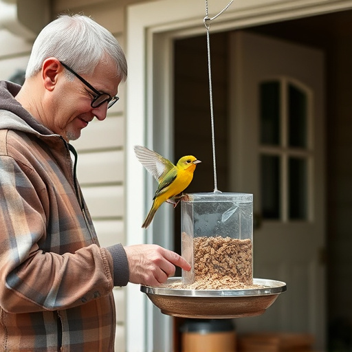 Customer receiving bird feed at home