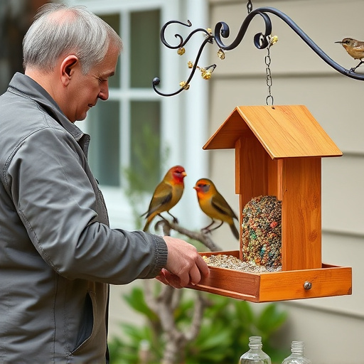 Customer receiving bird feed at home
