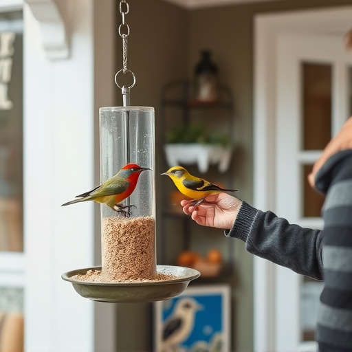 Customer receiving bird feed at home