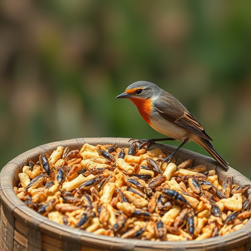 Dehydrated insects for wild birds