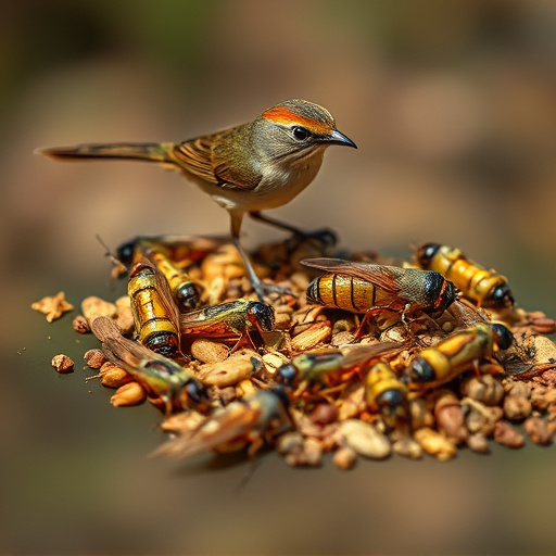 Dehydrated insects for wild birds