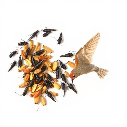 Dehydrated insects for wild birds
