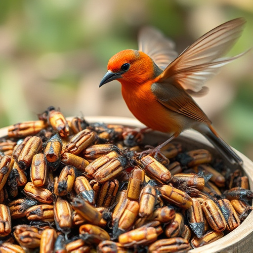 Dehydrated insects for wild birds