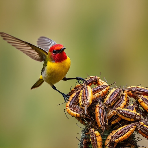 Dehydrated insects for wild birds