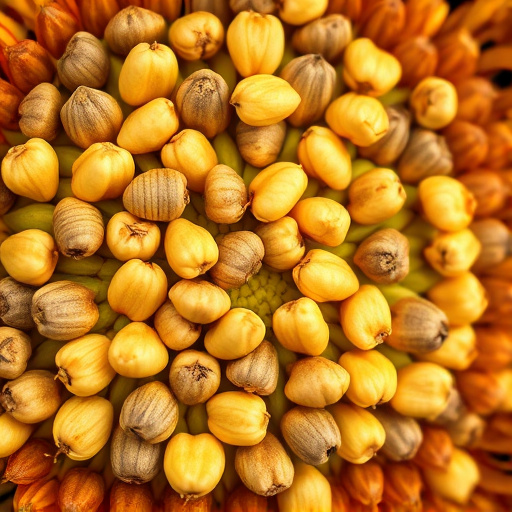 Detailed view of hulled sunflower hearts