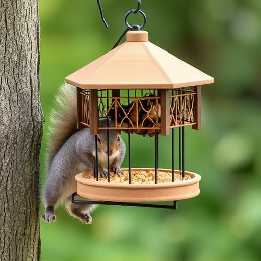 DIY squirrel barrier around bird feeder