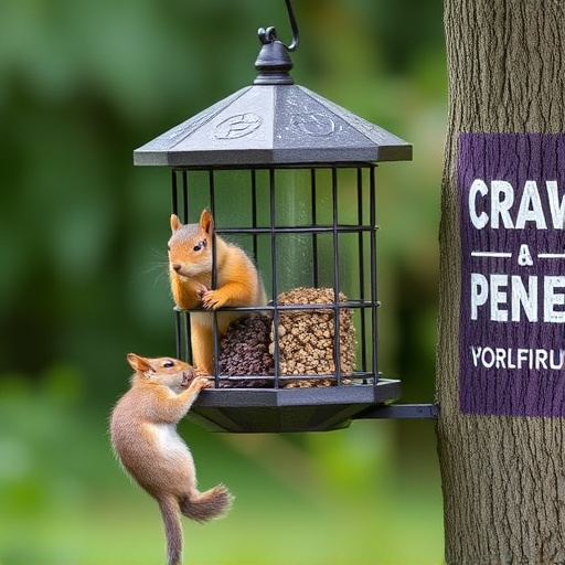 DIY squirrel barrier around bird feeder