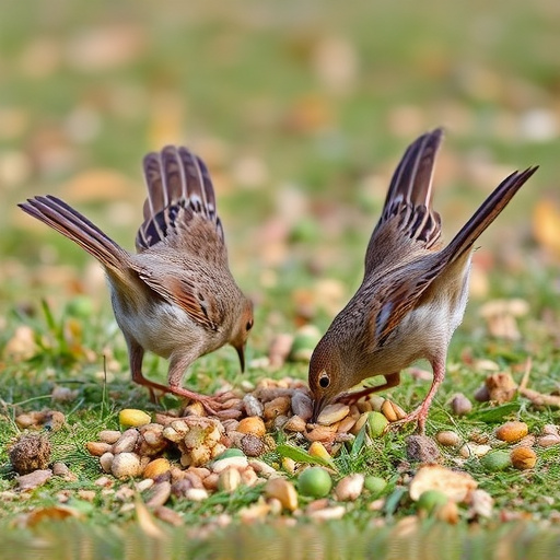 Dunnocks feeding on scattered seed mix